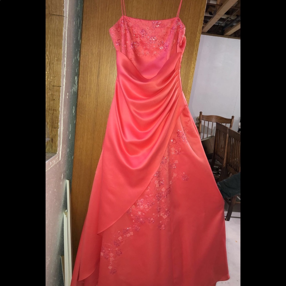 Jodi Kristopher Coral Prom dress